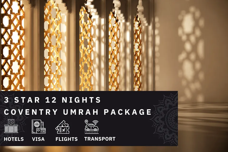 12 Nights 3 Star Coventry Umrah Package